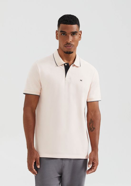 Foto do produto: Camisa Polo Básica Masculina Em Piquet Com Bordado - Rosa