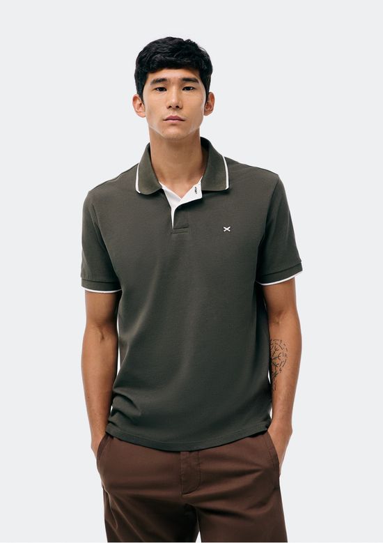 Foto do produto: Camisa Polo Básica Masculina Em Piquet Com Bordado - Verde