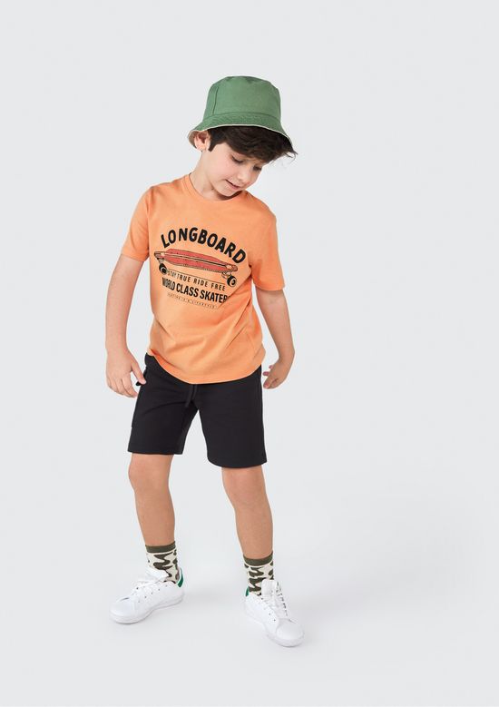 Foto do produto: Camiseta Infantil Menino Estampada Flamê - Laranja