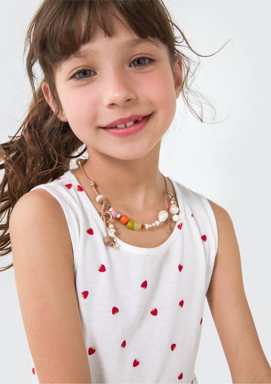 Foto do produto: Vestido Curto Infantil Estampado - Off white