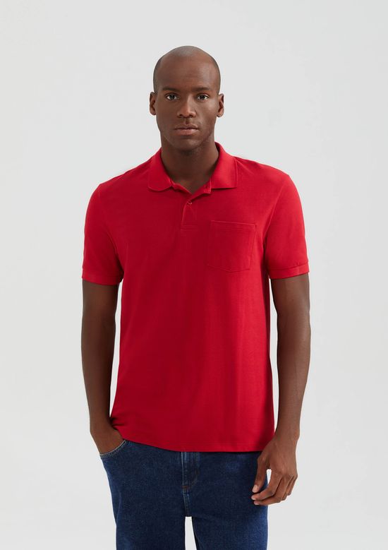 Foto do produto: Camisa Polo Básica Masculina Manga Curta - Vermelho