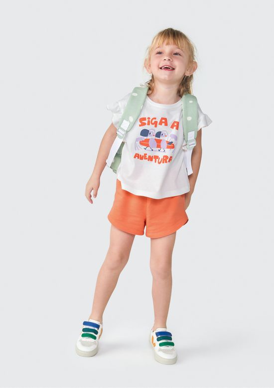 Foto do produto: Conjunto Curto Infantil Menina Toddler - Off white