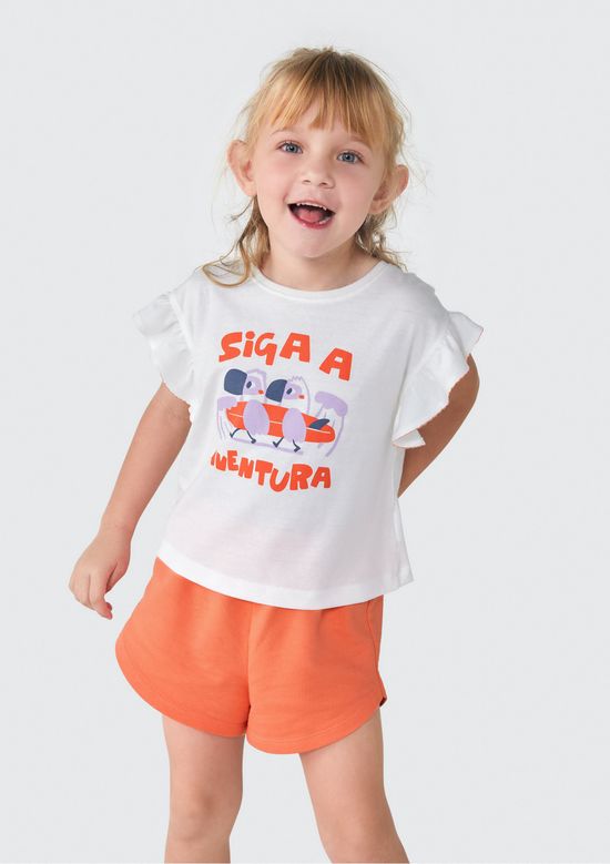 Foto do produto: Conjunto Curto Infantil Menina Toddler - Off white