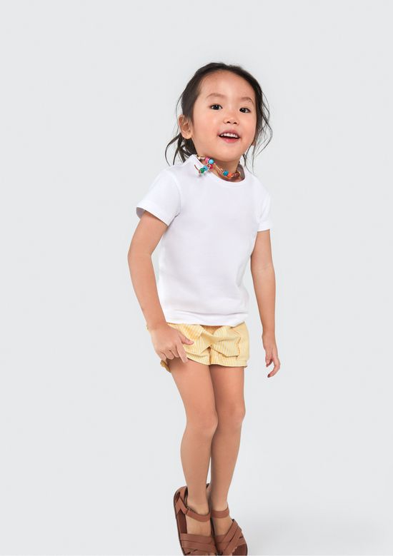 Foto do produto: Blusa Básica Infantil Menina Toddler Manga Curta - Branco