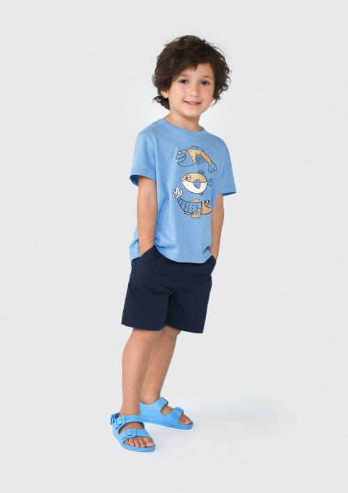 Foto do produto: Camiseta Infantil Menino Toddler Com Estampa - Azul