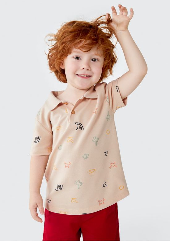 Foto do produto: Camiseta Polo Infantil Menino Toddler - Bege