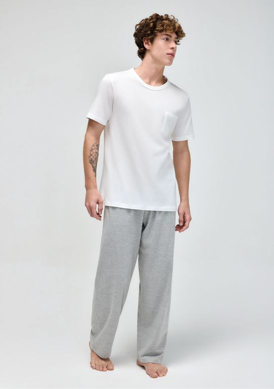 Foto do produto: Pijama Longo Masculino Com Bolso - Off white