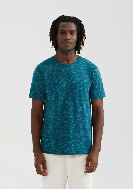 Foto do produto: Camiseta Básica Masculina Regular Em Malha Jet Com Bordado - Verde