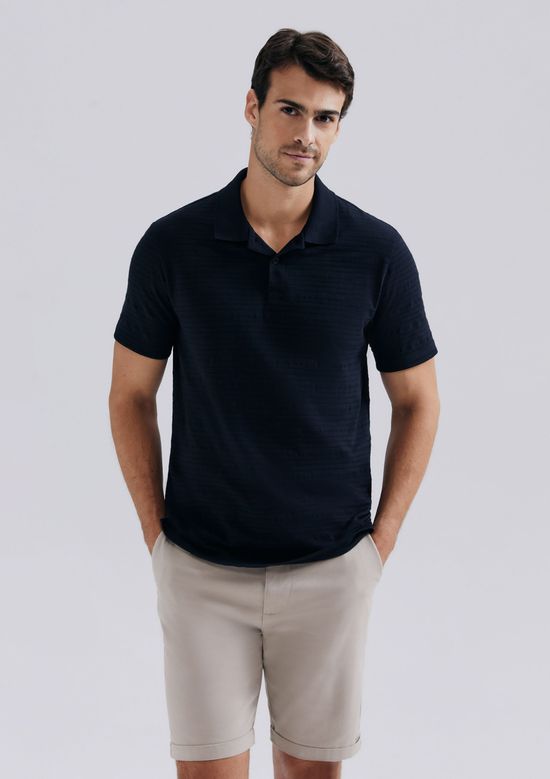 Foto do produto: Camisa Polo Masculina Manga Curta Texturizada - Preto