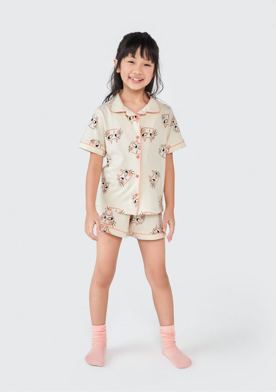 Foto do produto: Pijama Infantil Menina Americano Que Brilha no Escuro - Amarelo