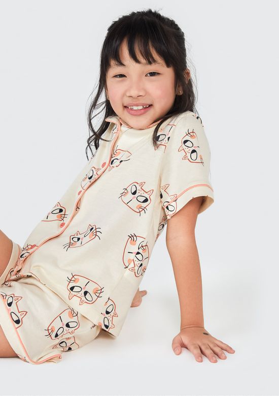 Foto do produto: Pijama Infantil Menina Americano Que Brilha no Escuro - Amarelo