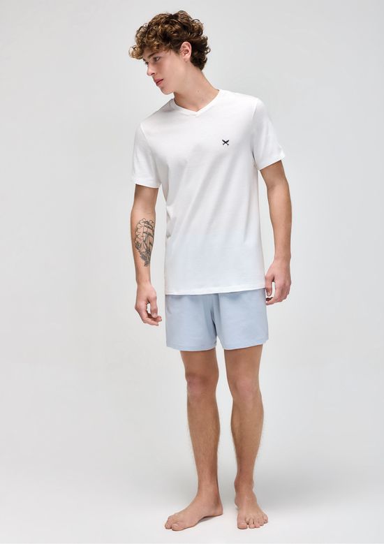 Foto do produto: Pijama Curto Masculino Com Bordado - Off white