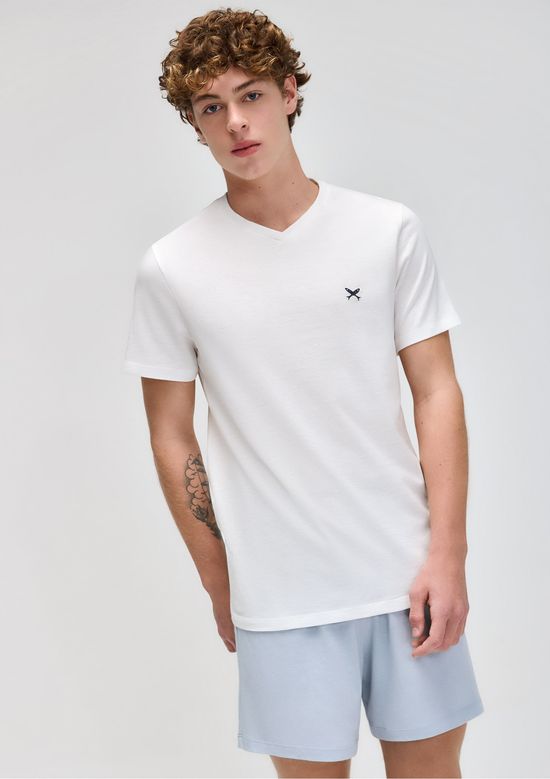 Foto do produto: Pijama Curto Masculino Com Bordado - Off white