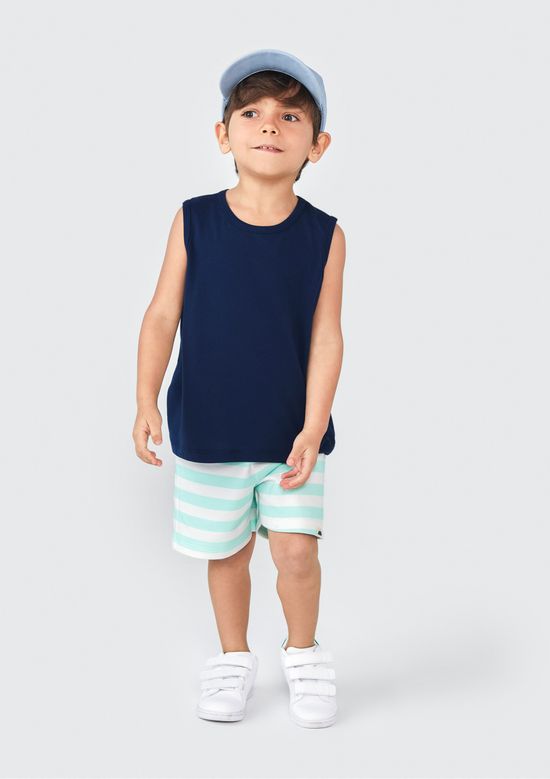 Foto do produto: Shorts de Moletom Infantil Menino Toddler Estampado - Azul