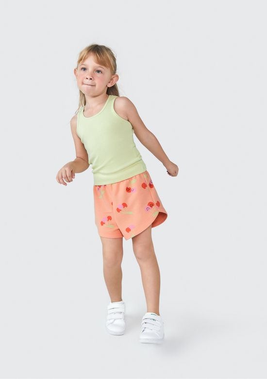 Foto do produto: Shorts Infantil Menina Toddler Estampado - Laranja