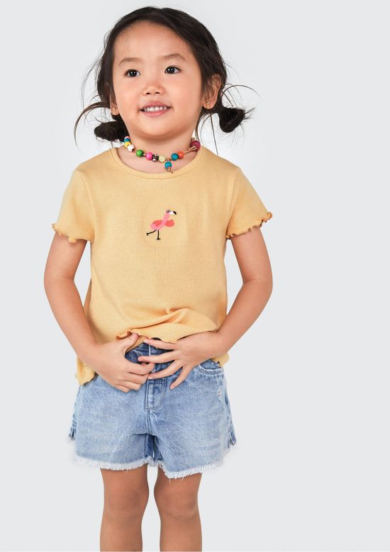 Foto do produto: Blusa Infantil Menina Toddler Com Bordado - Amarelo