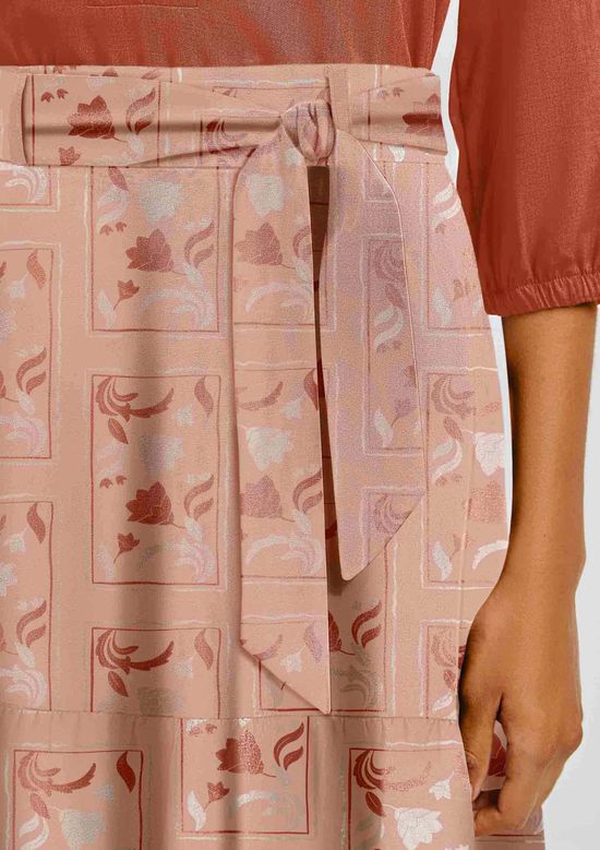 Foto do produto: Saia Midi Estampada Em Viscose - Marsala