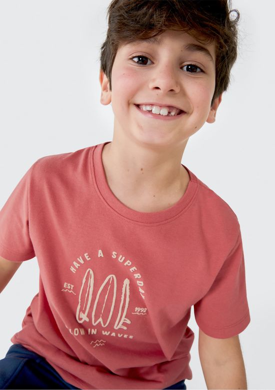 Foto do produto: Camiseta Infantil Menino Manga Curta Com Estampa - Vermelho