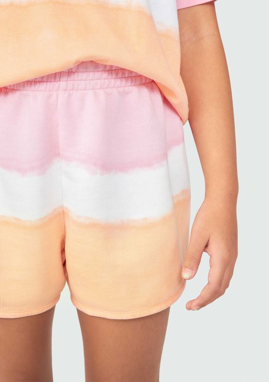 Foto do produto: Shorts Infantil Menina Em Moletinho Dip Dye - Rosa