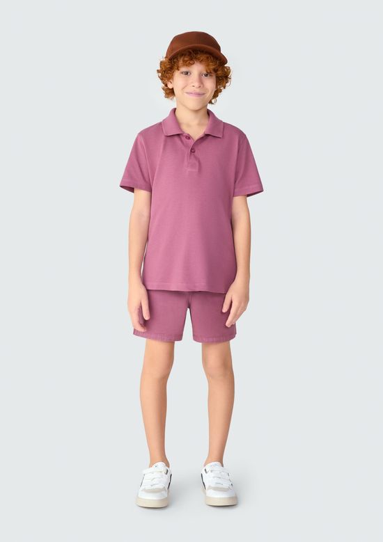 Foto do produto: Camisa Polo Infantil Menino Manga Curta Em Piquet - Vinho