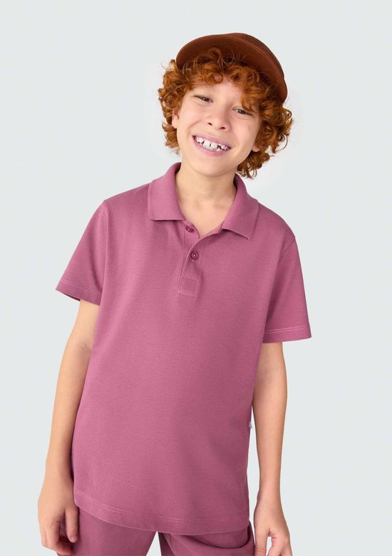 Foto do produto: Camisa Polo Infantil Menino Manga Curta Em Piquet - Vinho