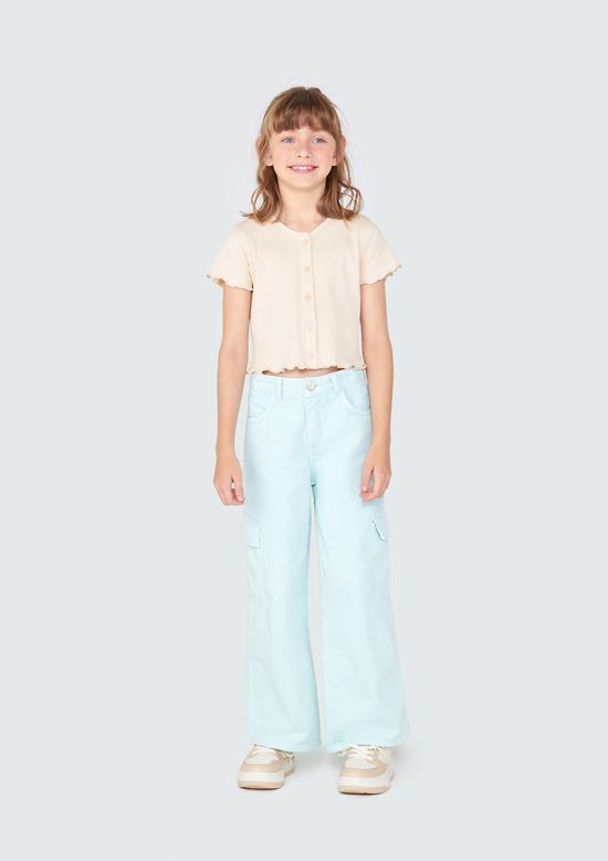 Foto do produto: Calça Infantil Menina Wide Leg - Azul