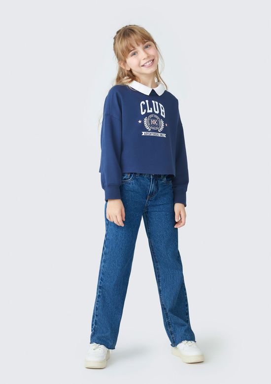 Foto do produto: Calça Jeans Infantil Menina Reta - Azul