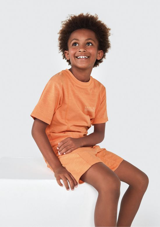 Foto do produto: Camiseta Infantil Menino Com Estampa - Laranja