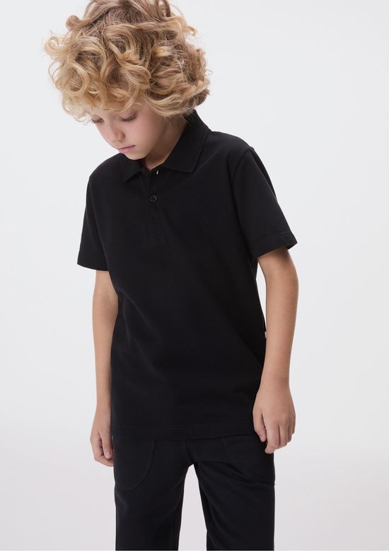 Foto do produto: Calça Básica Infantil Menino Em Moletom Peluciado Com Bolso - Preto