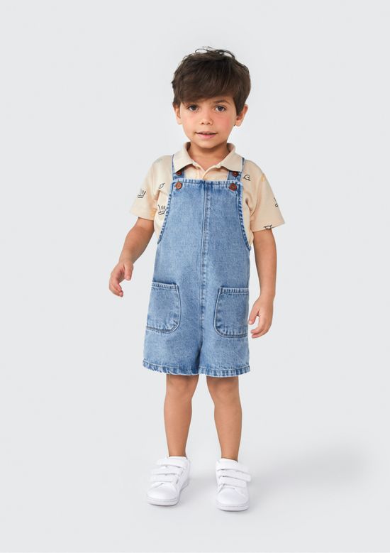 Foto do produto: Jardineira Jeans Infantil Unissex Toddler - Azul