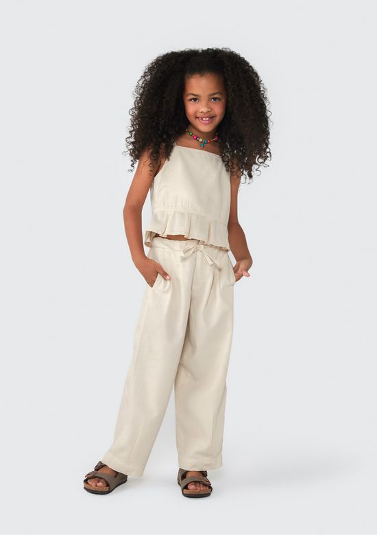 Foto do produto: Calça Infantil Menina Slouchy Em Sarja - Bege