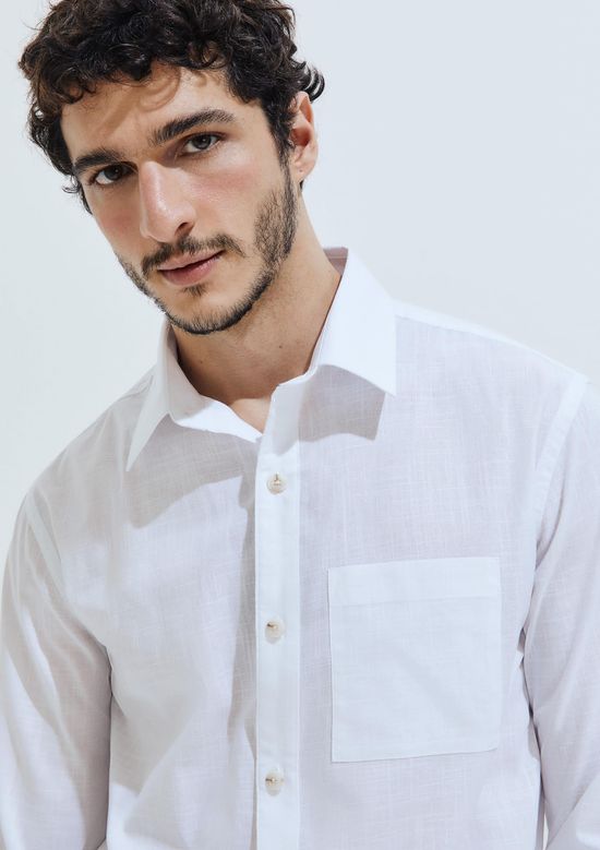 Foto do produto: Camisa Masculina Manga Longa Flamê - Branco