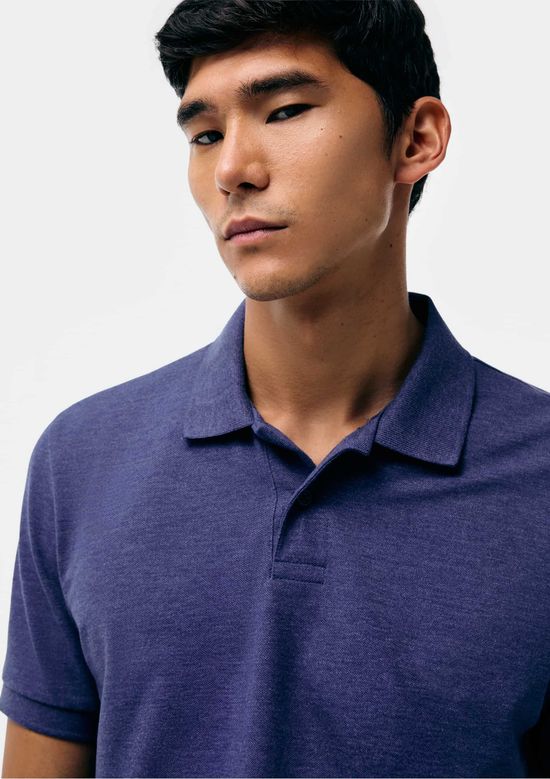 Foto do produto: Camisa Polo Básica Masculina Manga Curta Em Piquet - Azul