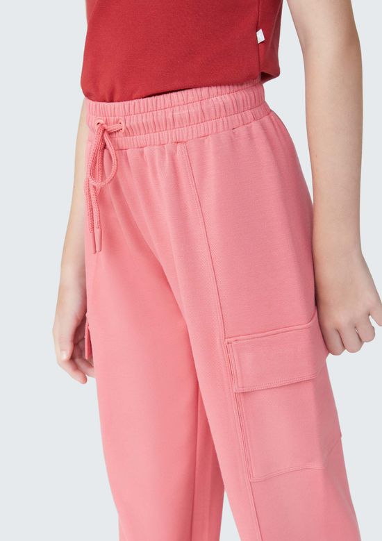 Foto do produto: Calça Infantil Menina Jogger Em Moletom - Rosa