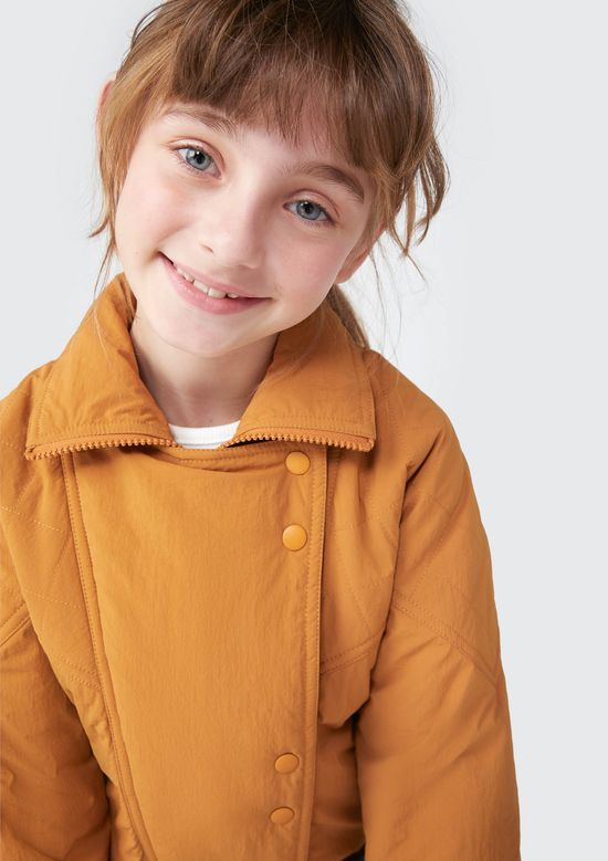 Foto do produto: Jaqueta Puffer Infantil Menina Gola Alta - Marrom