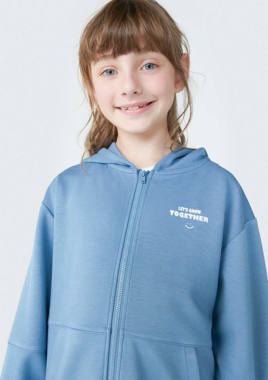 Foto do produto: Jaqueta de Moletom Infantil Menina Com Capuz - Azul