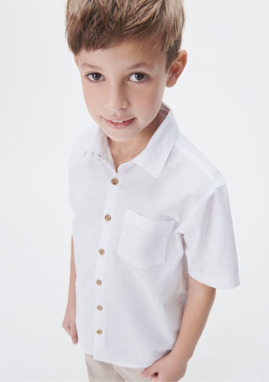 Foto do produto: Camisa Infantil Menino Manga Comfort - Branco