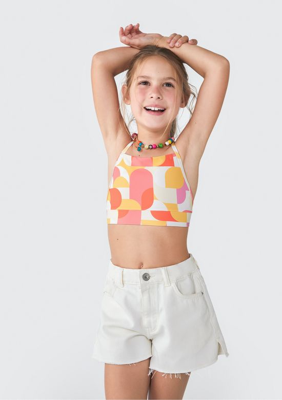 Foto do produto: Biquíni Infantil Estampado Com Proteção UV - Off white