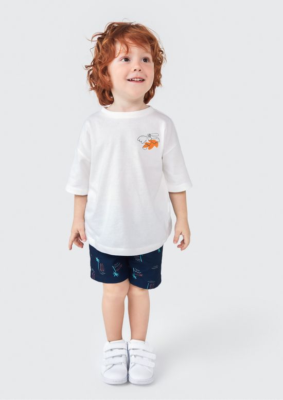 Foto do produto: Shorts Infantil Menino Toddler em Tactel Estampado - Azul