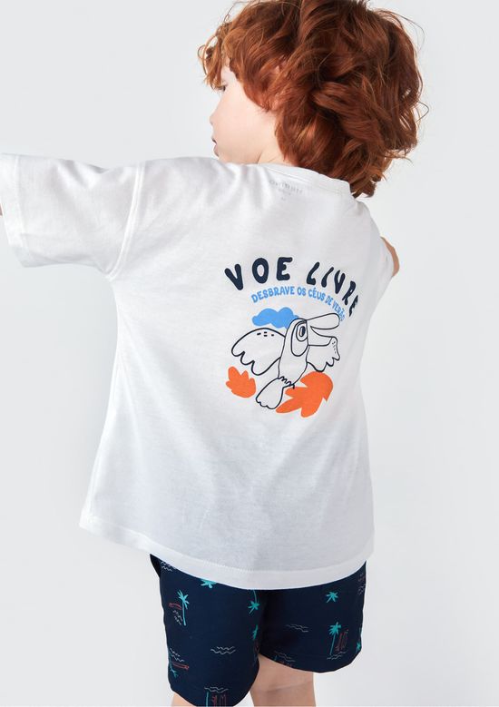 Foto do produto: Shorts Infantil Menino Toddler em Tactel Estampado - Azul