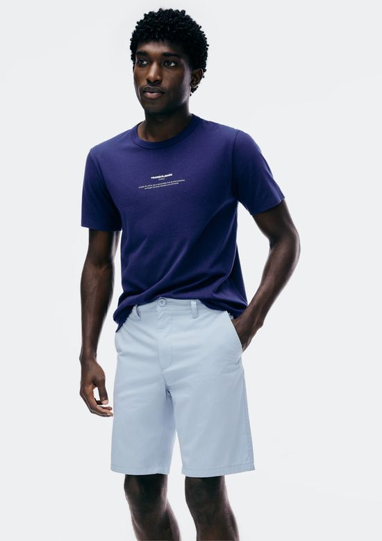 Foto do produto: Bermuda Básica Masculina Chino Em Sarja - Azul