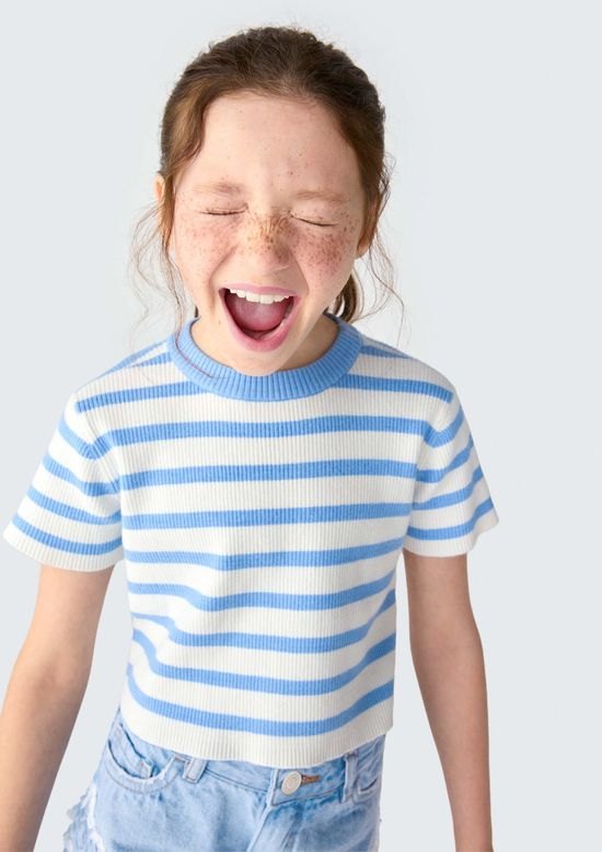 Foto do produto: Blusa Infantil Menina Em Tricô - Azul