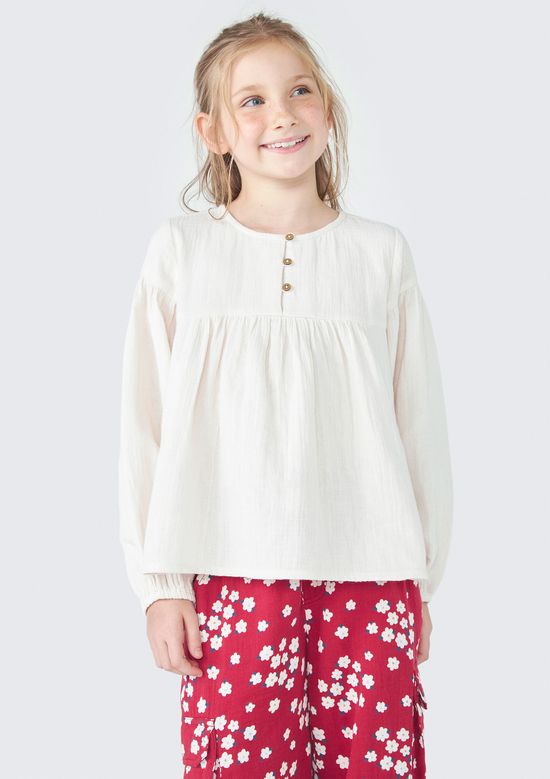 Foto do produto: Blusa Infantil Menina Manga Longa - Off white