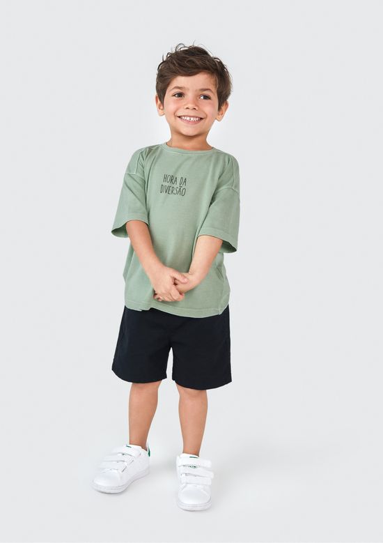 Foto do produto: Bermuda Infantil Menino Toddler Chino Em Sarja - Preto