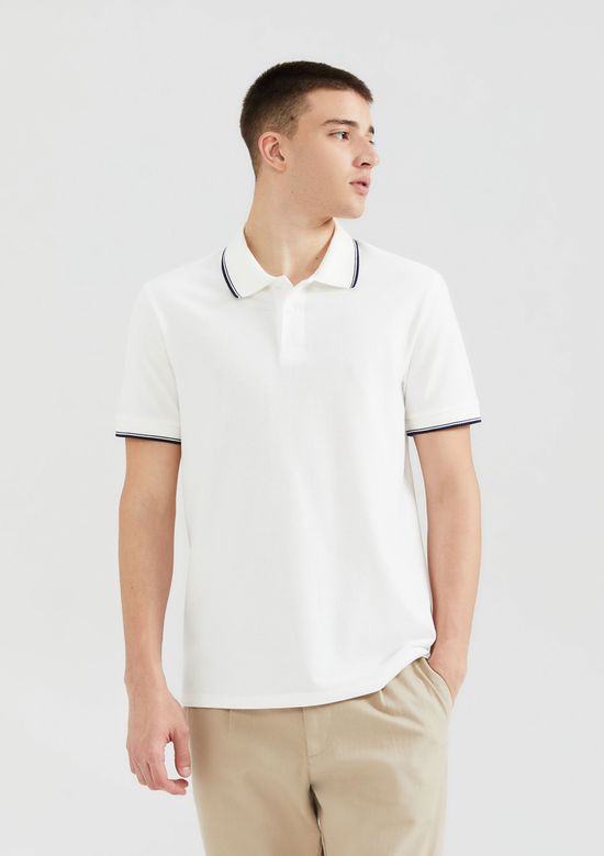 Foto do produto: Camisa Polo Básica Masculina Manga Curta Em Piquet - Branco