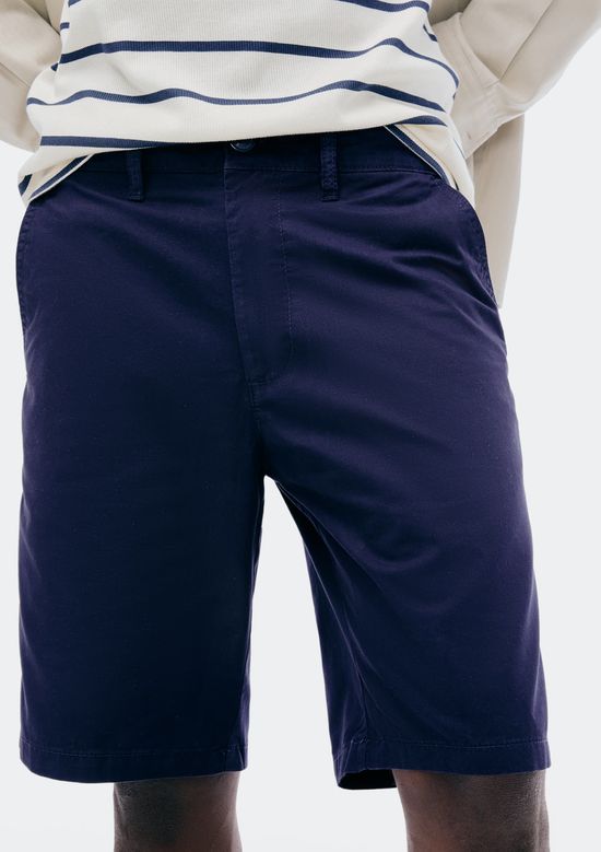 Foto do produto: Bermuda Básica Masculina Chino Reta Em Sarja - Azul