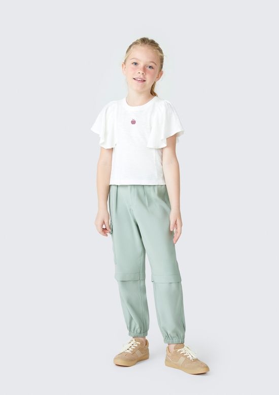 Foto do produto: Calça Infantil Menina Jogger Em Tecido - Verde