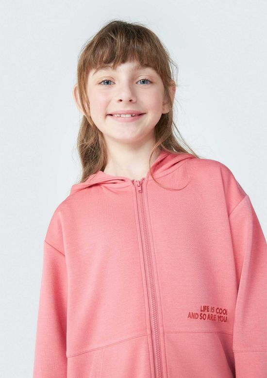 Foto do produto: Jaqueta de Moletom Infantil Menina Com Capuz - Rosa