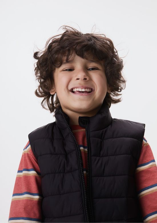 Foto do produto: Colete Puffer Infantil Unissex Com Bolsos - Preto