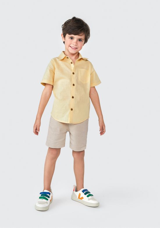 Foto do produto: Camisa Infantil Menino Toddler Manga Curta - Amarelo